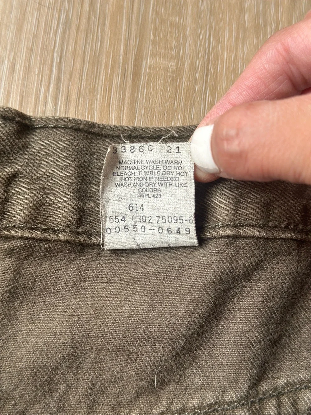 Vintage USA Made Levi’s 550 Relaxed Fit Jeans 36x32 Olive Brown 100% Cotton